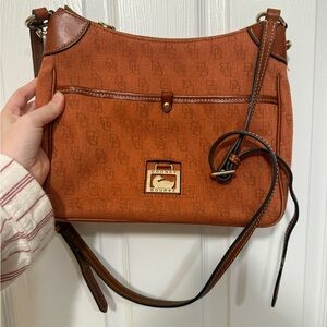 Dooney & Bourke Tan and Brown Crossbody Bag